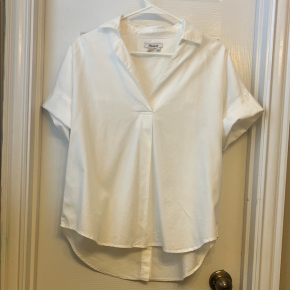 Madewell White Blouse with Rolled Sleeves - Picture 1 of 4
